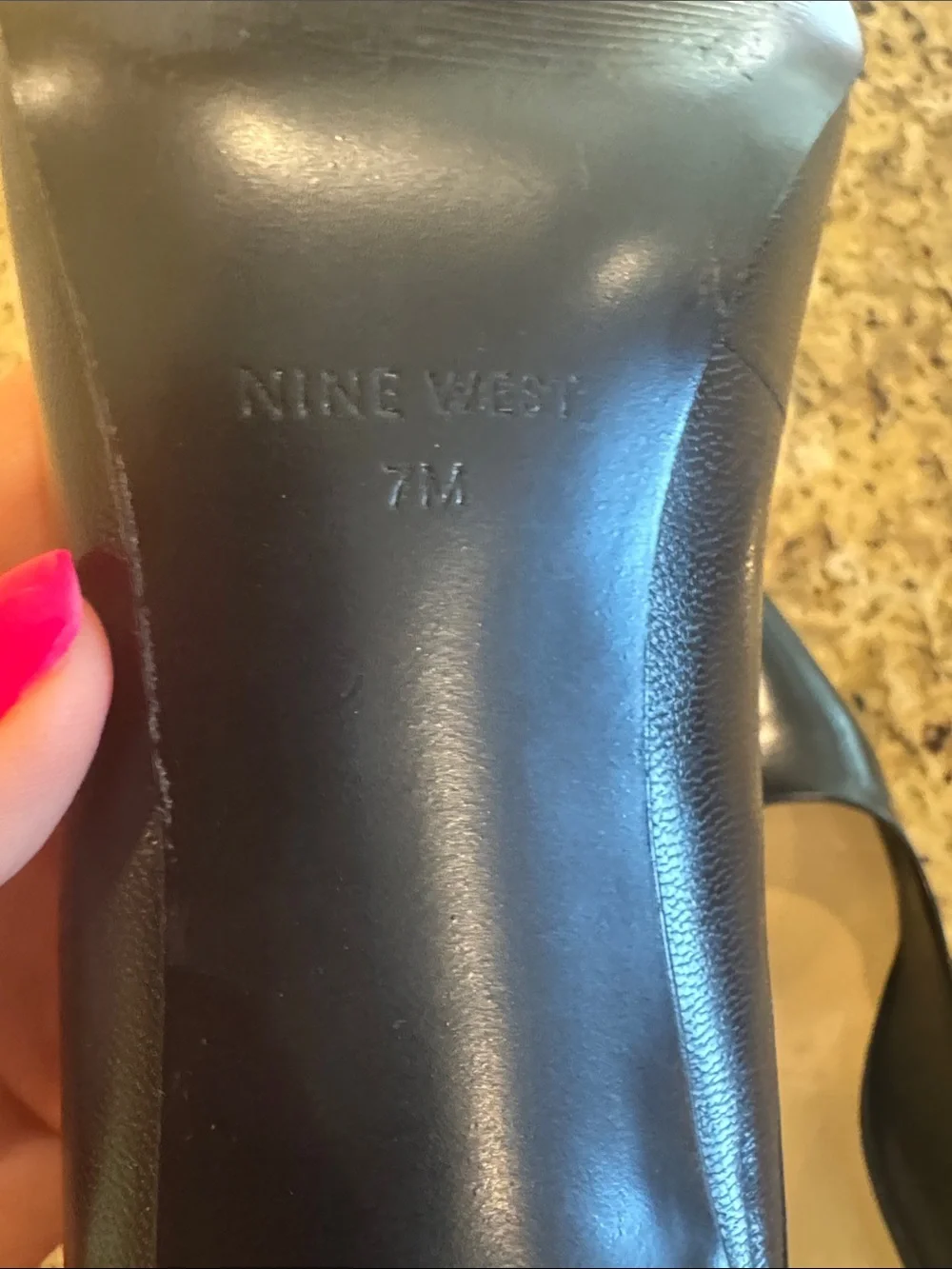 Classic Black Leather Pointed-Toe Pumps Nine West Size 7
